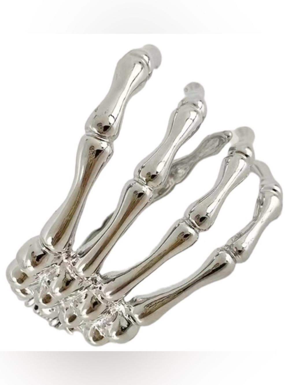 🎃 Cuff Bracelet 2.5”D Skeletal Hand Silver Hinged